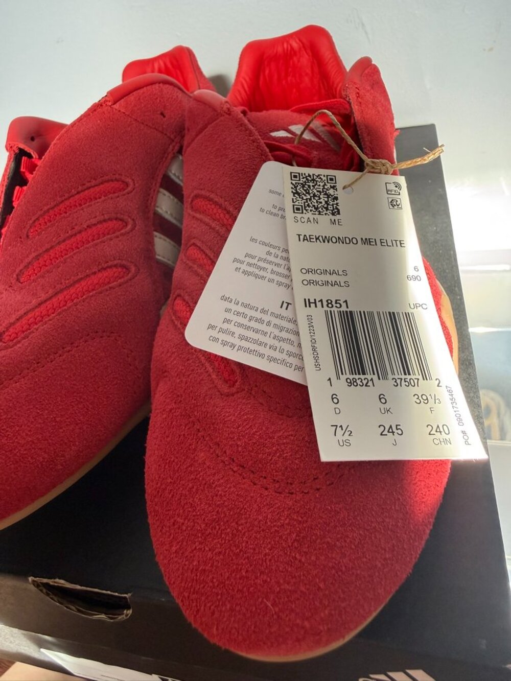 NIB Adidas Taekwondo Mei Elite Women's Red Sneakers | US W 7.5